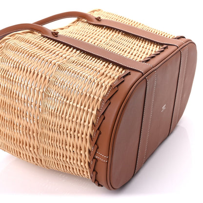 Hermes Barenia and Osier Wicker Garden Party Gold 7 of 8