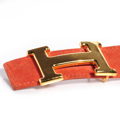 Hermes Veau Doblis Box Reversible Polished Constance 32mm H Belt 70 Rosy Gold 6 of 6