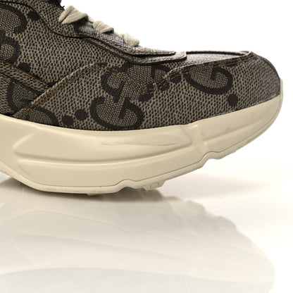 Gucci Maxi GG Supreme Monogram Gucci 100 Womens Rhyton Sneakers 37 Beige Ebony 9 of 10