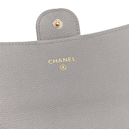 Chanel Caviar Quilted Phone Holder Wallet on Removable Chain Grey 6 of 12