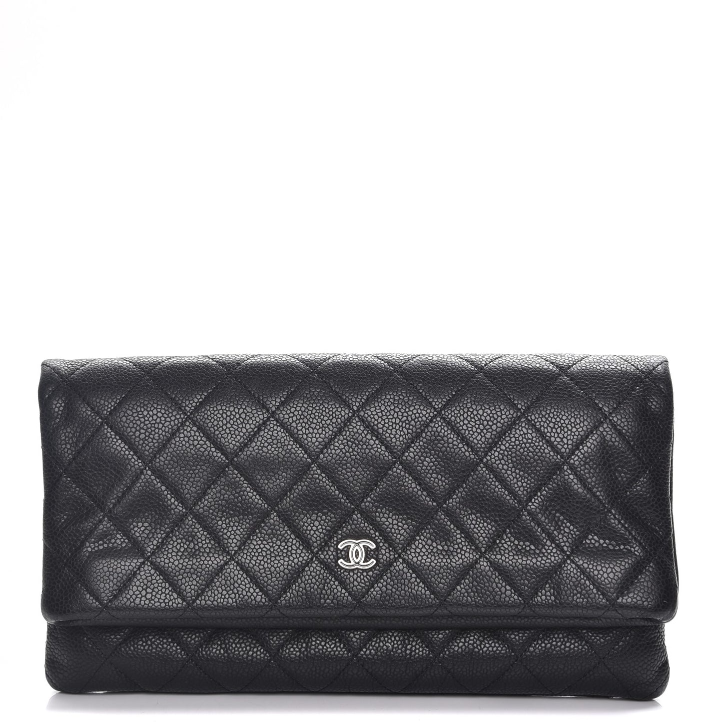 Caviar Quilted CC Beauty Clutch Black
