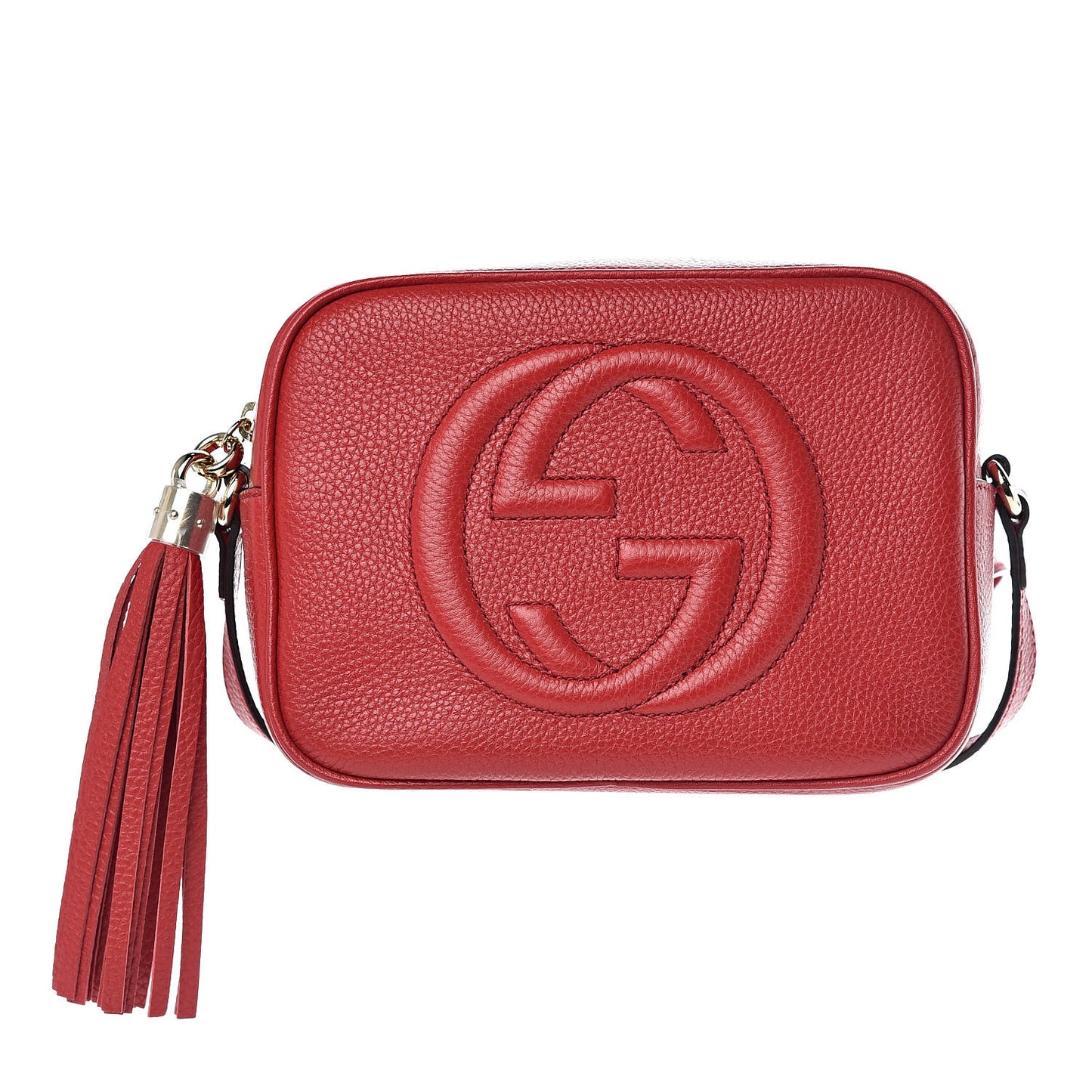 Pebbled Calfskin Small Soho Disco Bag Tabasco Red