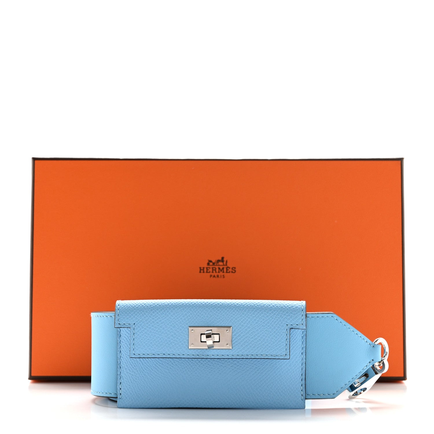 Hermes Swift Epsom Pocket Kelly Shoulder Strap Celeste 5 of 6