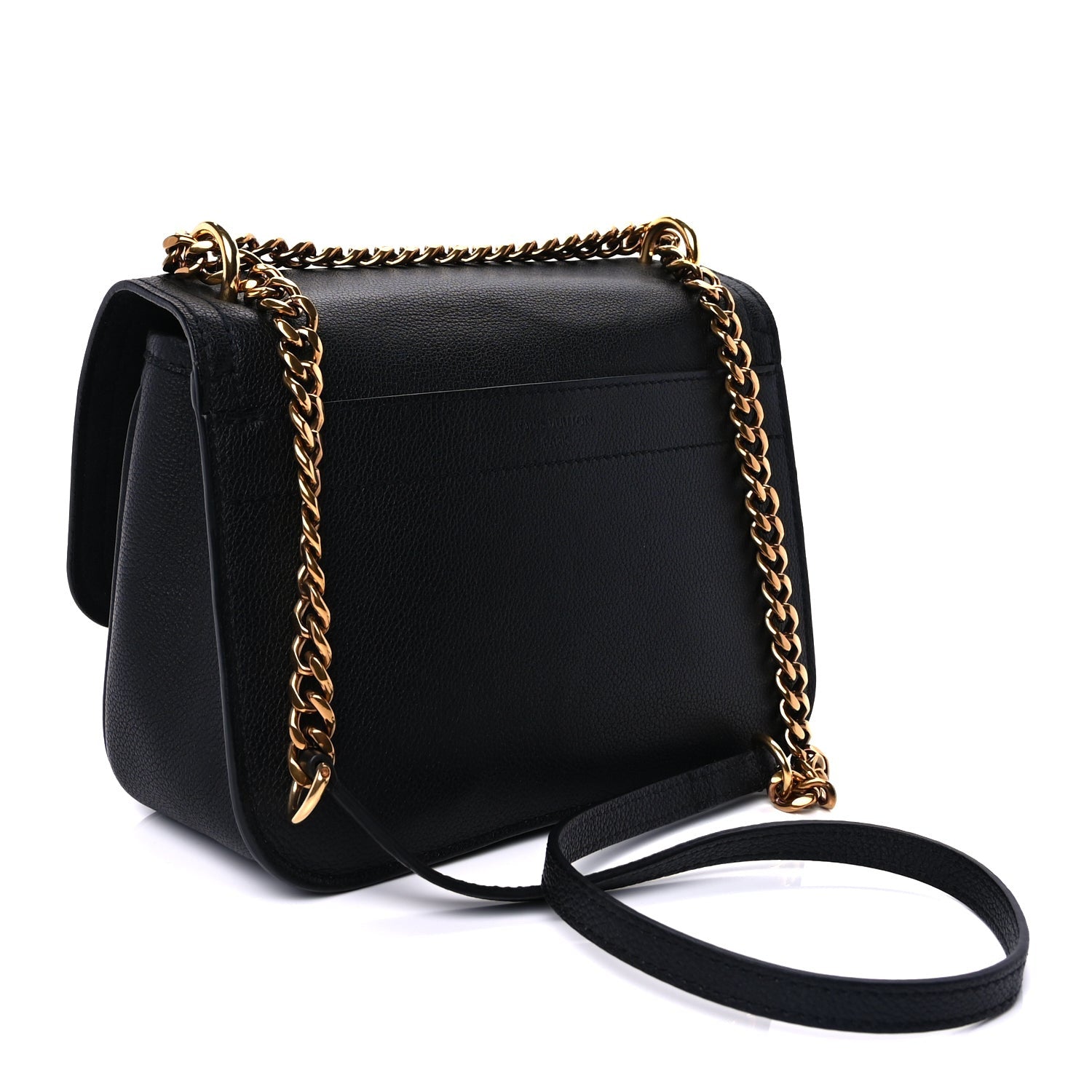 Louis Vuitton Grained Calfskin Lockme Chain Bag PM Black 3 of 9