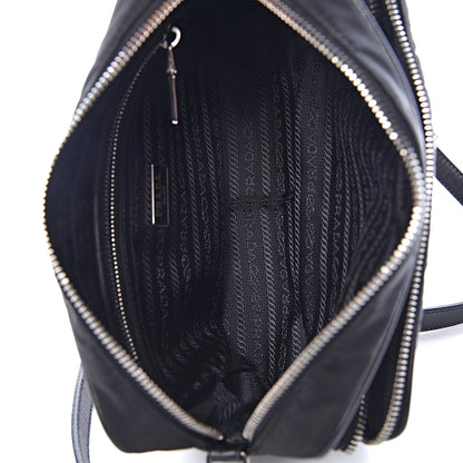 Prada Nylon Saffiano Vela Double Zip Crossbody Bag Black 5 of 11
