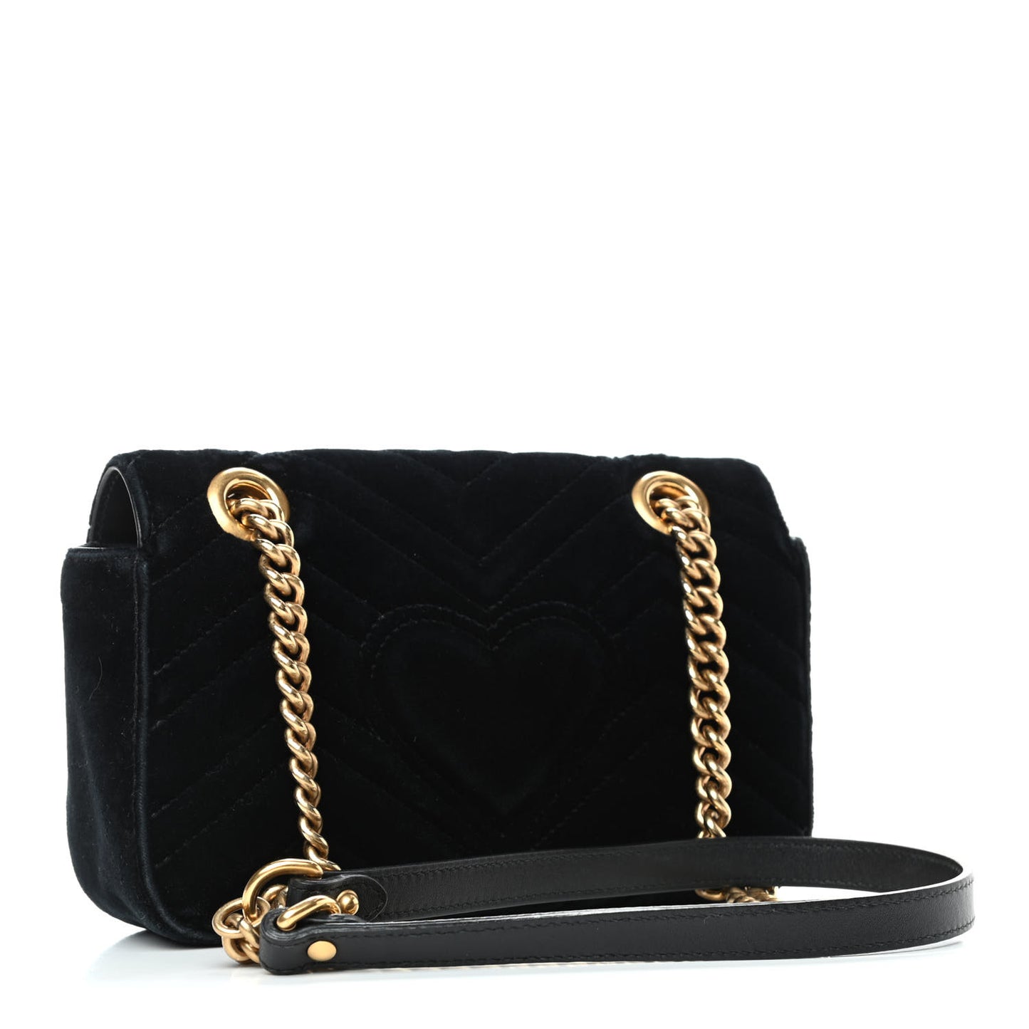 Velvet Matelasse Mini GG Marmont Shoulder Bag Black