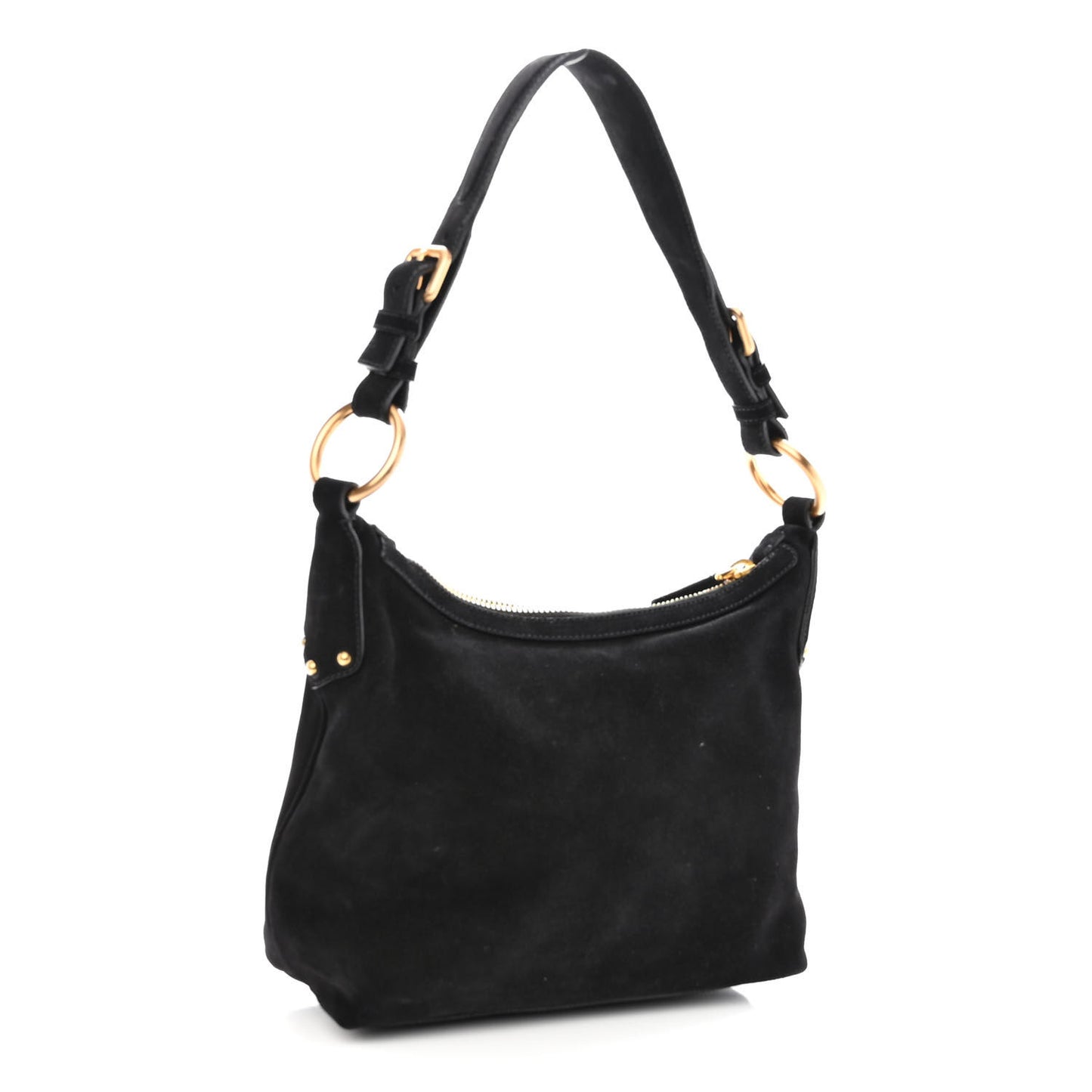 Scamosciato Suede Shoulder Bag Black