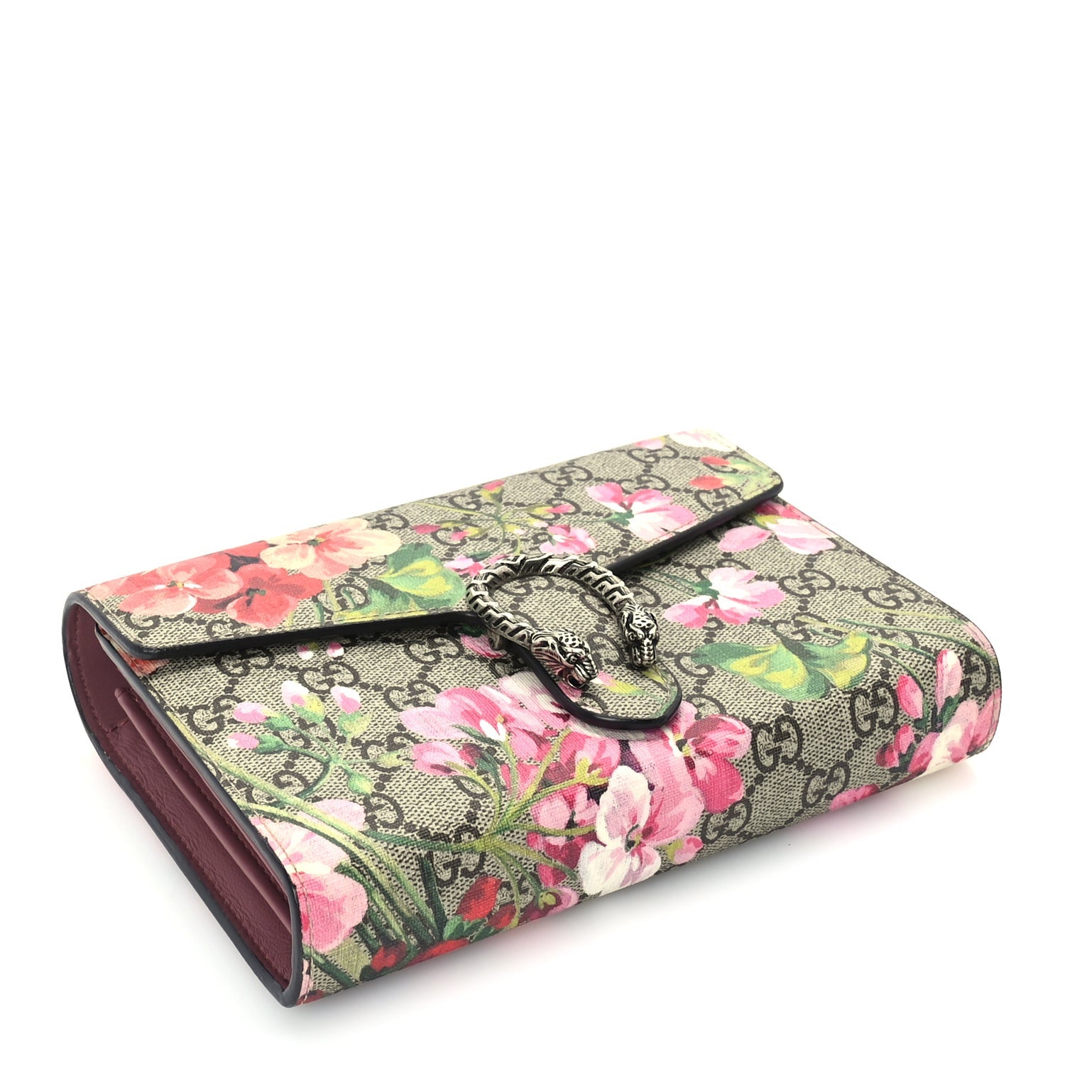 Gucci GG Supreme Monogram Blooms Mini Dionysus Chain Wallet Beige Multicolor Dry Rose 3 of 8