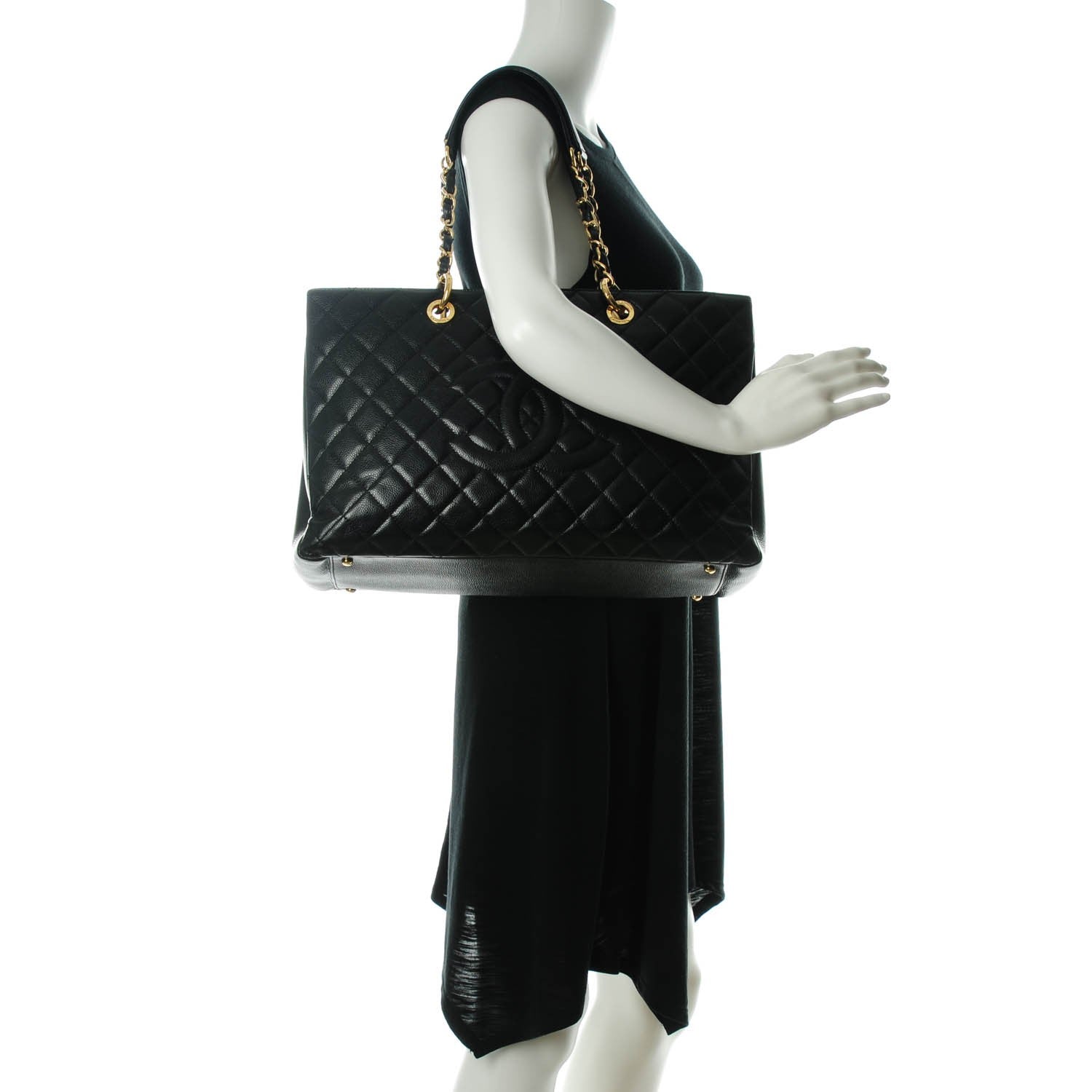 Chanel Caviar Quilted XL Grand Shopping Tote GST Black 2 of 7