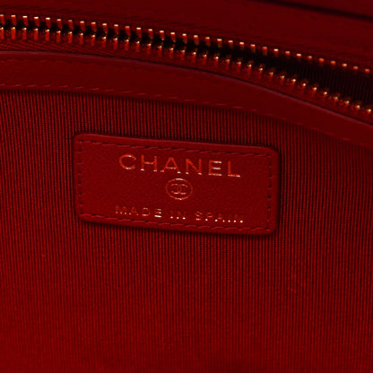 Chanel Lambskin Quilted 19 Medium Cosmetic Case Red 6 of 7