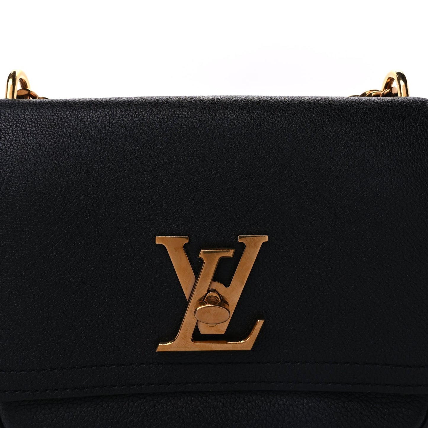 Grained Calfskin Lockme Chain Bag PM Black