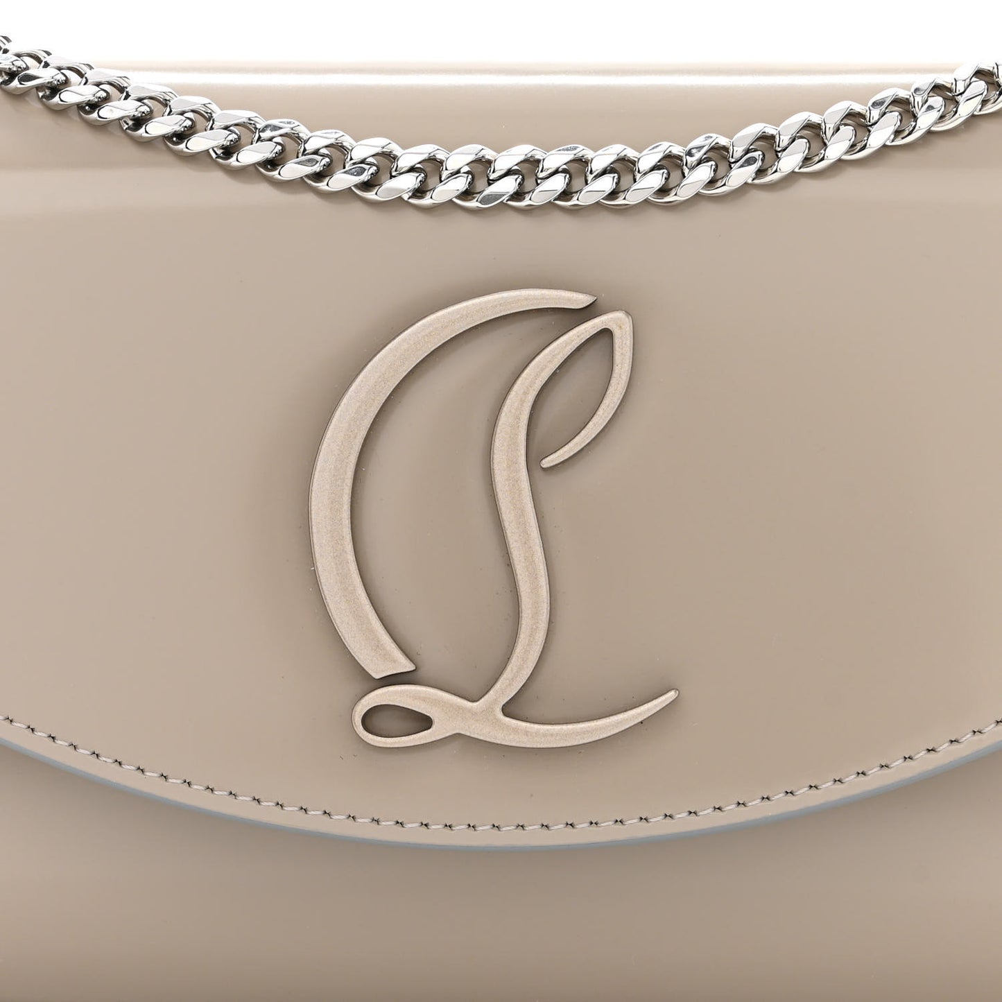 Patent Calfskin Loubi54 Wallet On Chain Goose