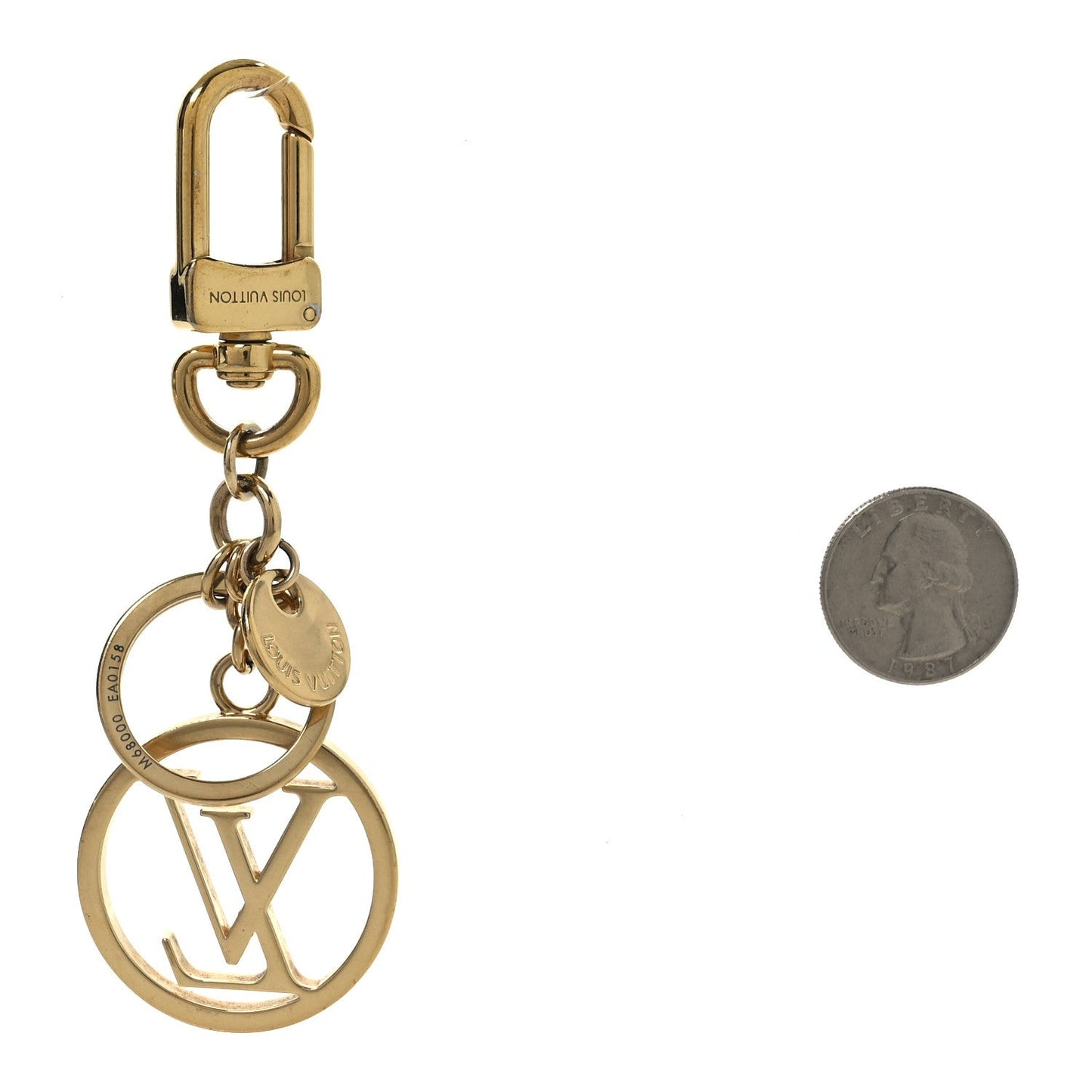 LV Circle Bag Charm Key Holder Gold