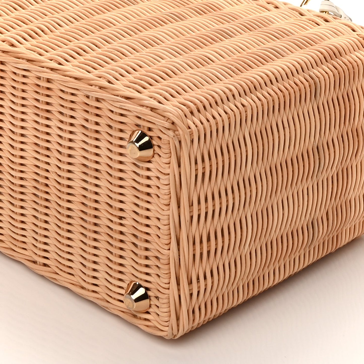 Wicker Canvas Tote Naturale White