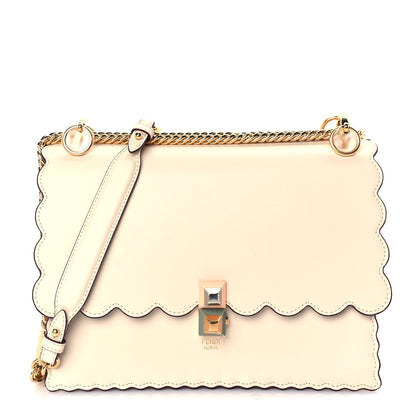 Fendi Vitello Liberty Scalloped Studded Small Kan I Shoulder Bag  Camelia 1 of 8