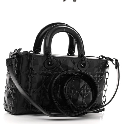 Christian Dior Calfskin Cannage Diamond Medium Lady D-Joy Black 3 of 11