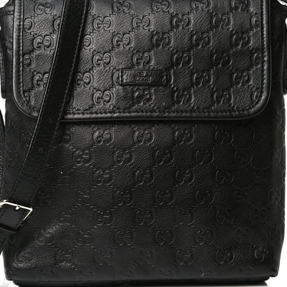 Gucci Guccissima Small Flap Messenger Bag Black 9 of 13