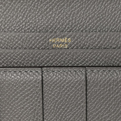 Hermes Epsom Bearn Gusset Wallet Gris Meyer 7 of 8