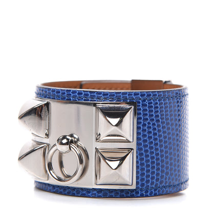 Hermes Lizard Collier De Chien CDC Bracelet T2 Bleu Saphir 1 of 6