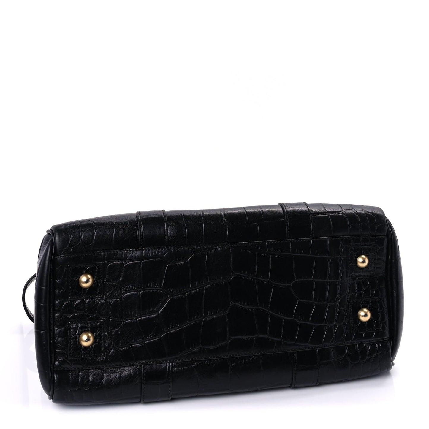 Calfskin Crocodile Embossed Bayswater  Black
