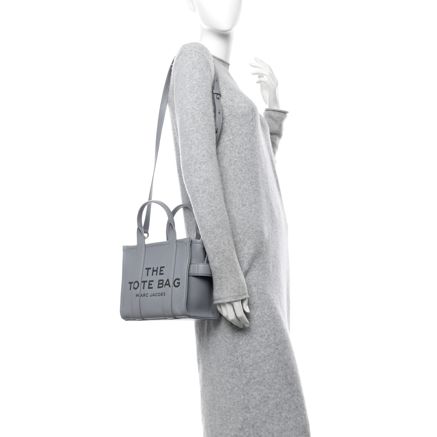 Marc Jacobs Grained Calfskin Small The Tote Bag Wolf Grey 2 of 11