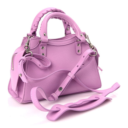 Balenciaga Grained Calfskin Neo Classic Silver Hardware Mini City Lilac 2 of 8
