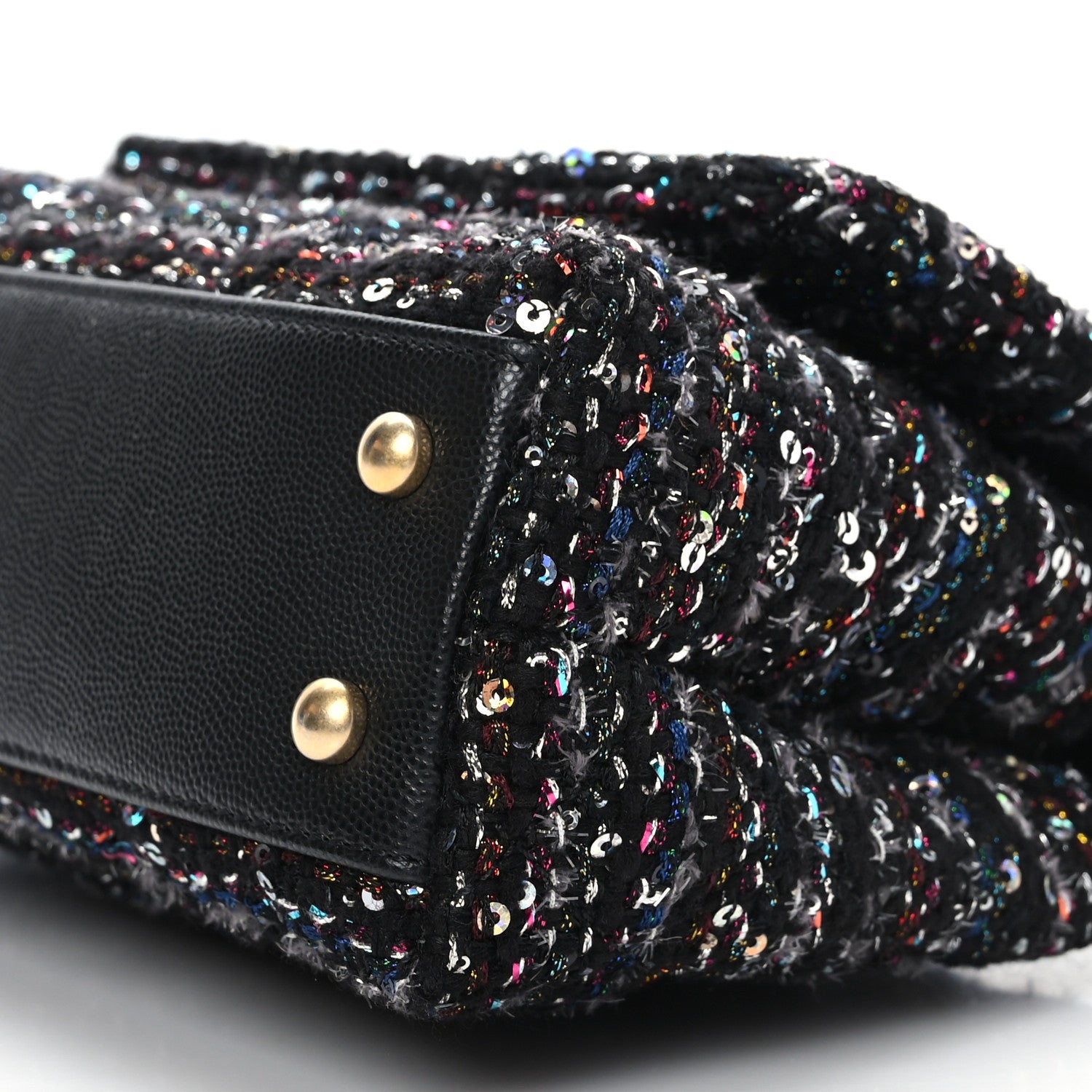 Chanel Tweed Sequin Mini Coco Handle Flap Black 6 of 9