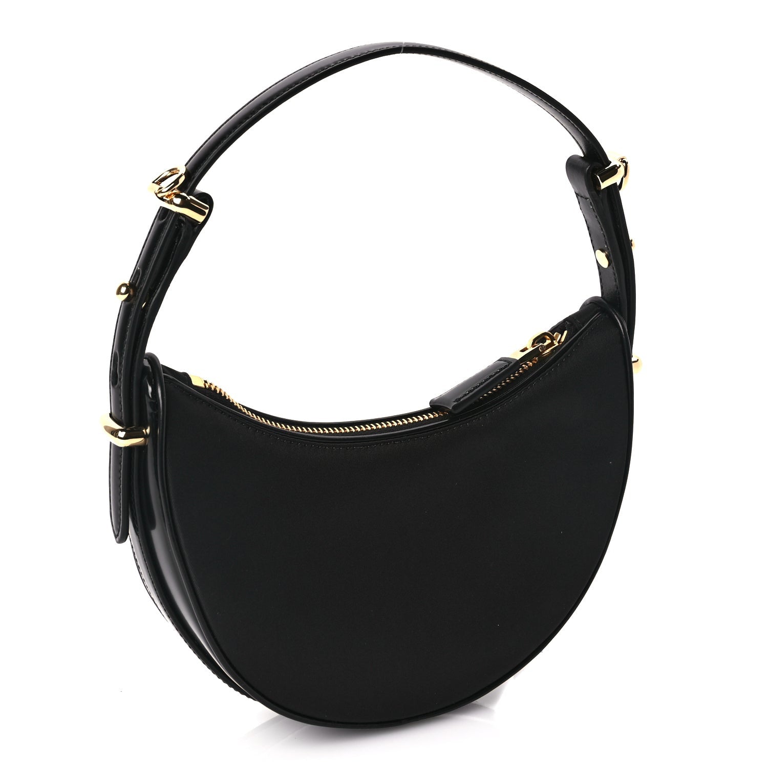 Prada Re-Nylon Spazzolato Mini Arque Shoulder Bag Black 2 of 8