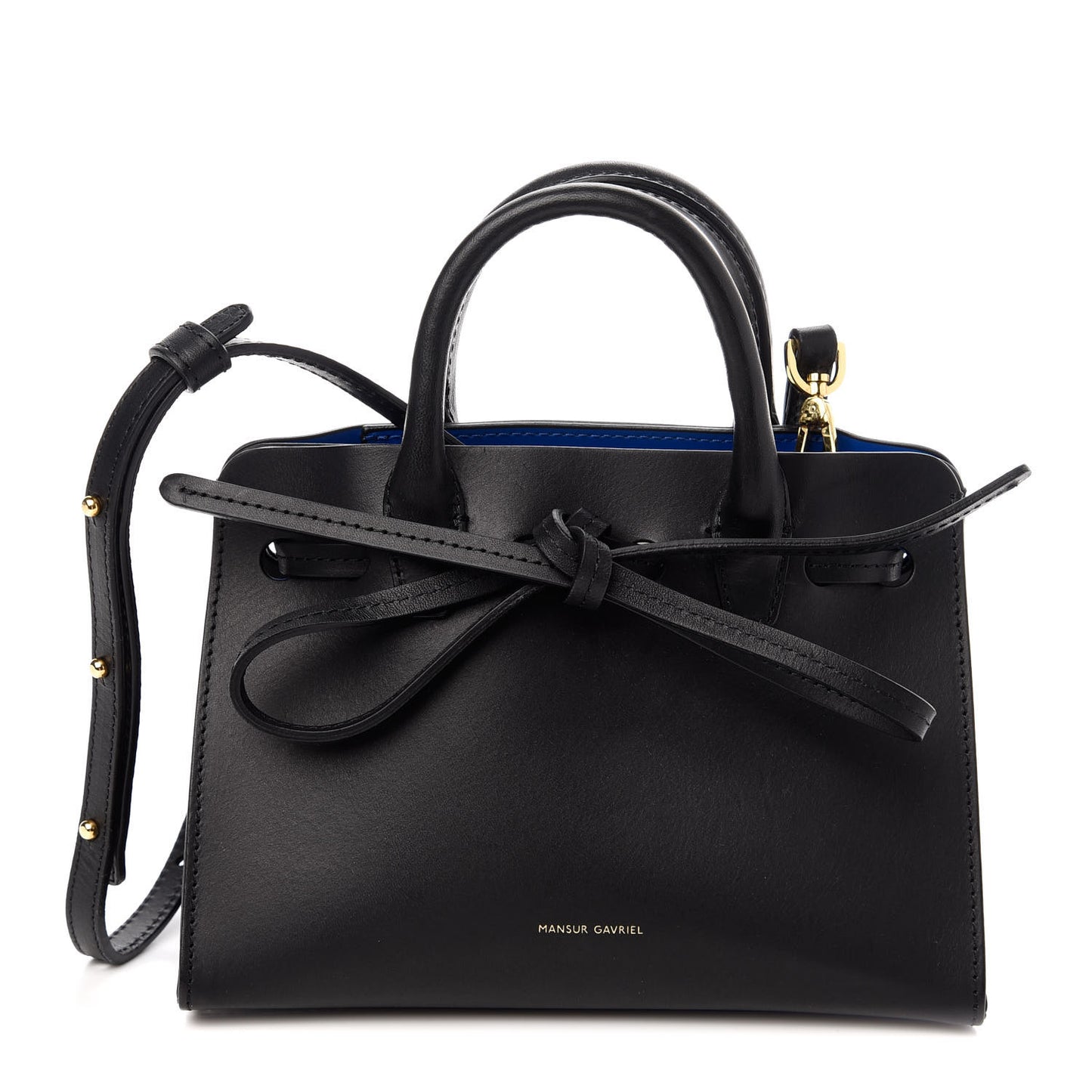 Vegetable Tanned Calfskin Mini Mini Sun Bag Black Royal