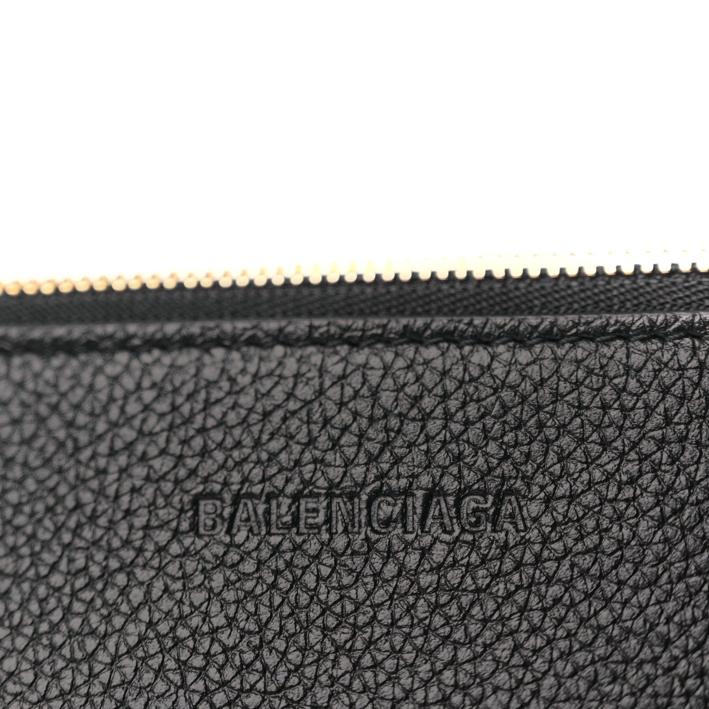 Large Calfskin Cash Pouch With Handle Black
