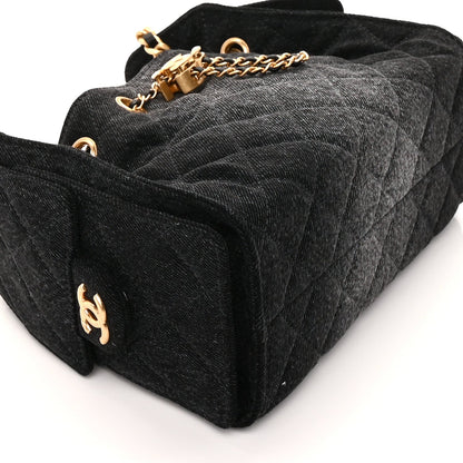 Chanel Washed Denim Quilted Mini  25 Handbag  Black 7 of 8
