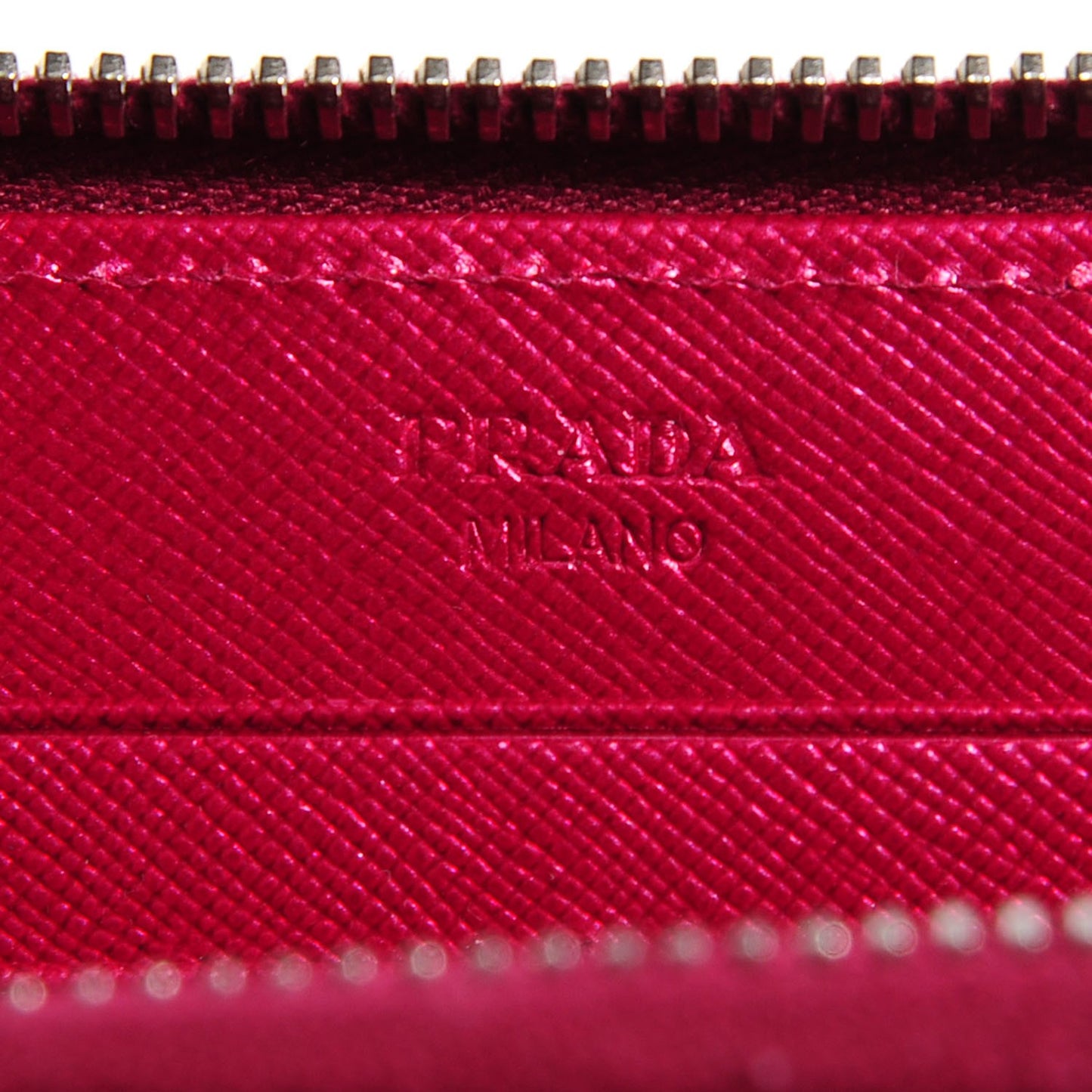 Metallic Saffiano Metal Zip Around Wallet Ametista