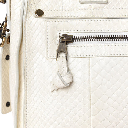 Proenza Schouler Snakeskin Calfskin Embossed Medium PS1 Satchel White 14 of 17