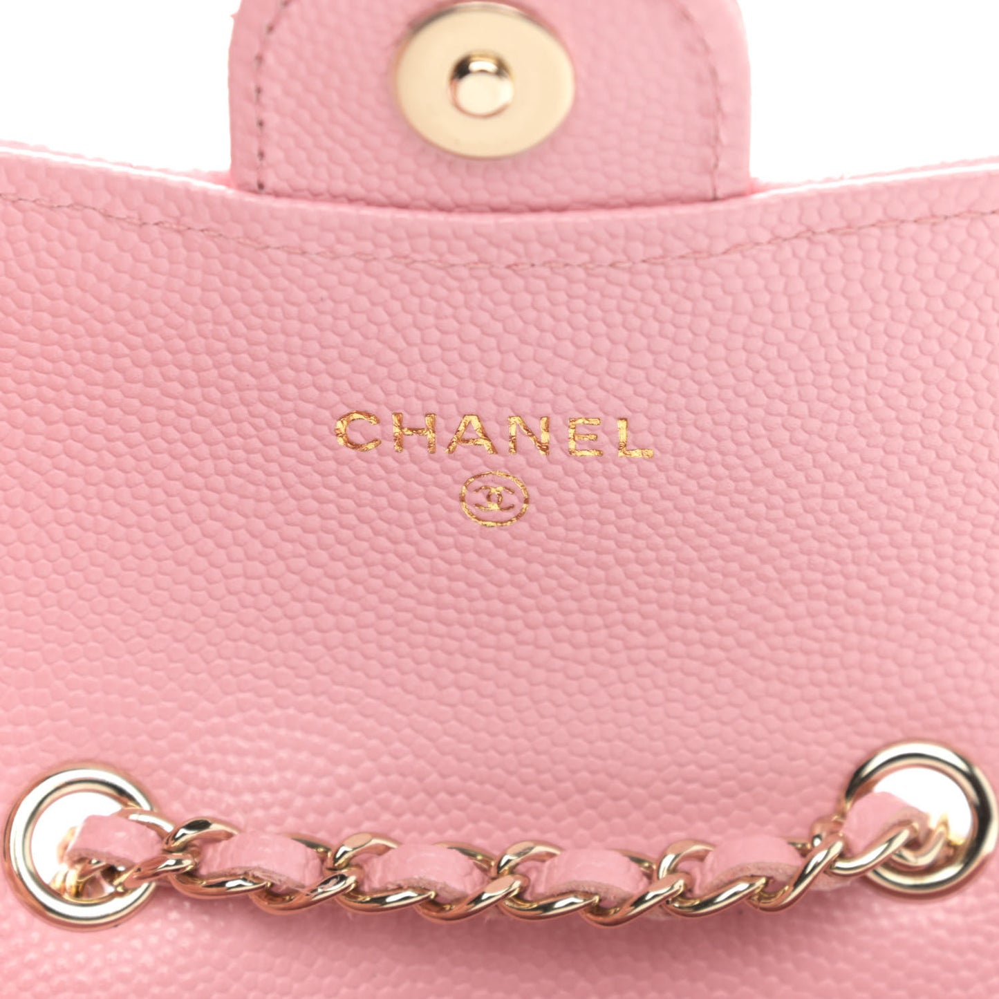 Caviar Quilted Mini Chain Belt Bag Light Pink