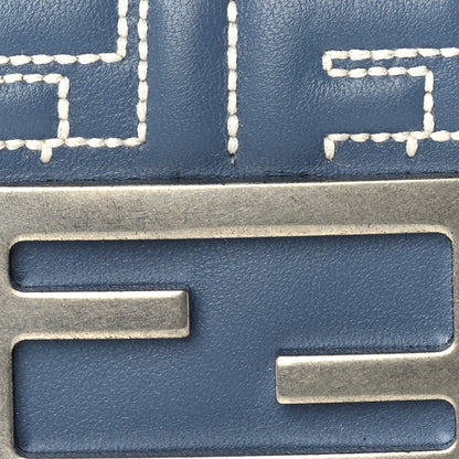 Fendi Nappa Matisse FF Embossed Nano Chain Baguette Blue 6 of 8