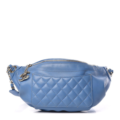 Chanel Lambskin Quilted Bi Waist Bag Fanny Pack Blue 1 of 11
