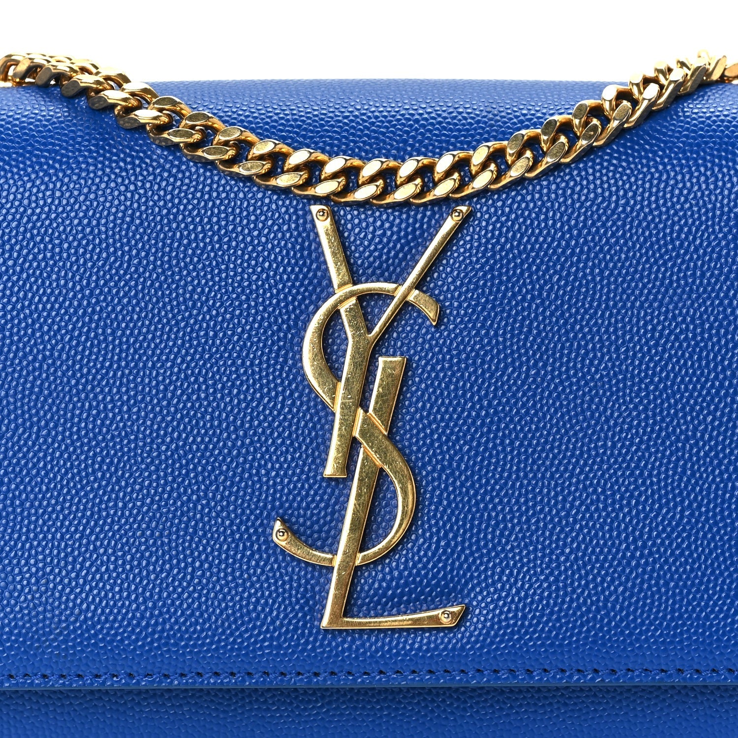 Saint Laurent Grain De Poudre Small Classic Monogram Kate Satchel Royal Blue 6 of 8