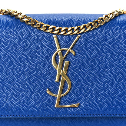 Saint Laurent Grain De Poudre Small Classic Monogram Kate Satchel Royal Blue 6 of 8