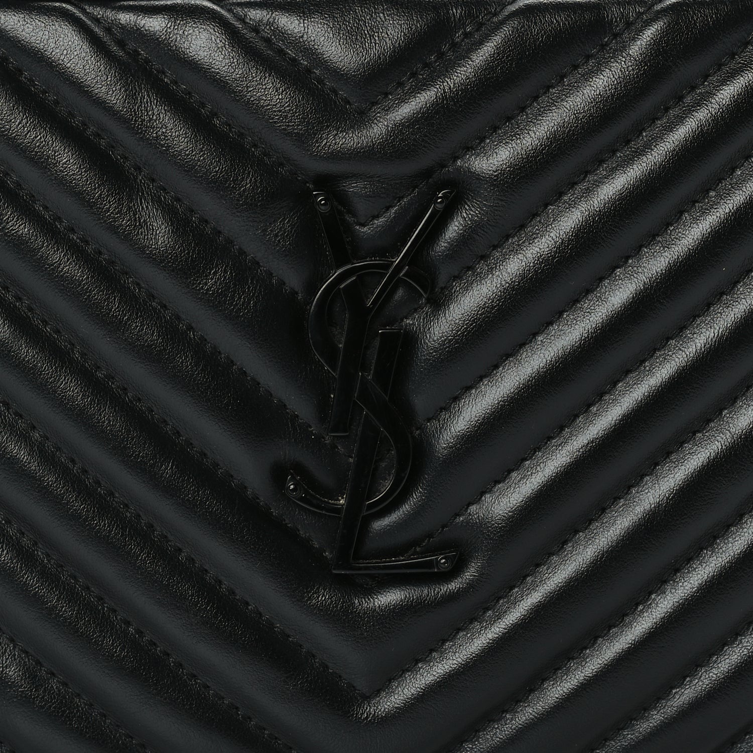 Saint Laurent Calfskin Matelasse Monogram Monochrome Lou Camera Bag  Black 6 of 8