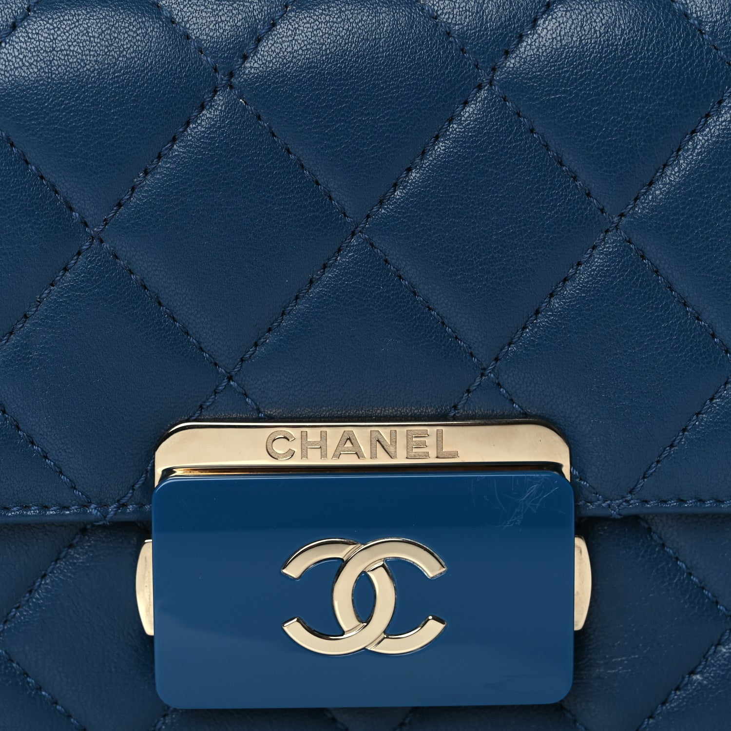 Chanel Sheepskin Quilted Mini Vintage Beauty Lock Flap Blue 7 of 9