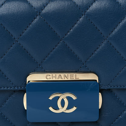 Chanel Sheepskin Quilted Mini Vintage Beauty Lock Flap Blue 7 of 9