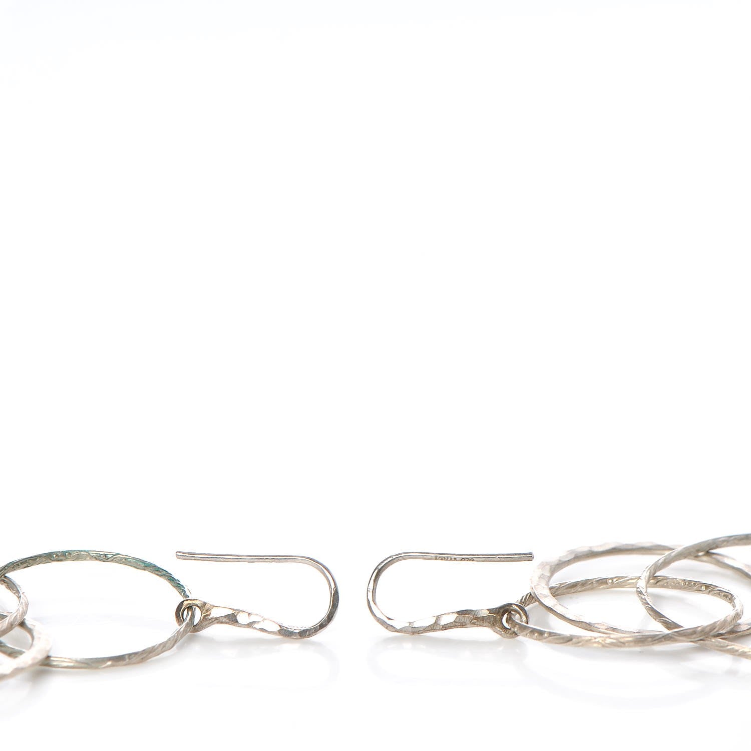 Tiffany Sterling Silver Paloma Picasso Hammered Circles Earrings 4 of 6