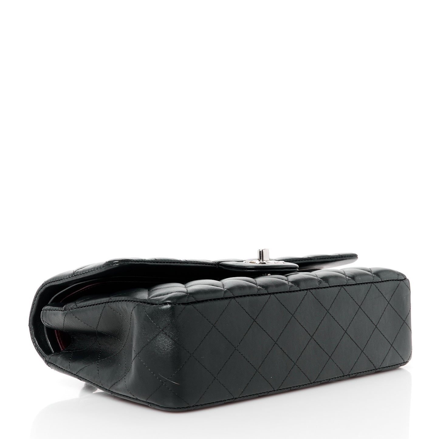 Lambskin Quilted Medium Double Flap Black