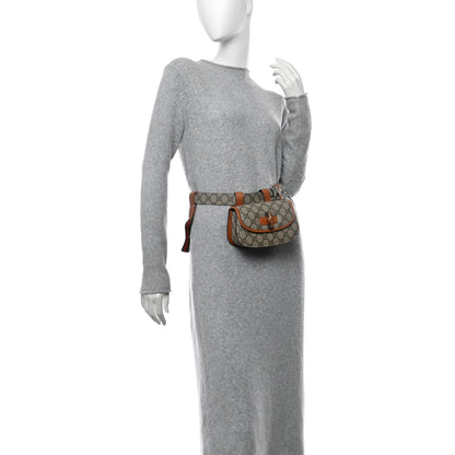 Gucci GG Supreme Monogram Web Bamboo Mini 1947 Belt Bag 85 34  Beige 2 of 7
