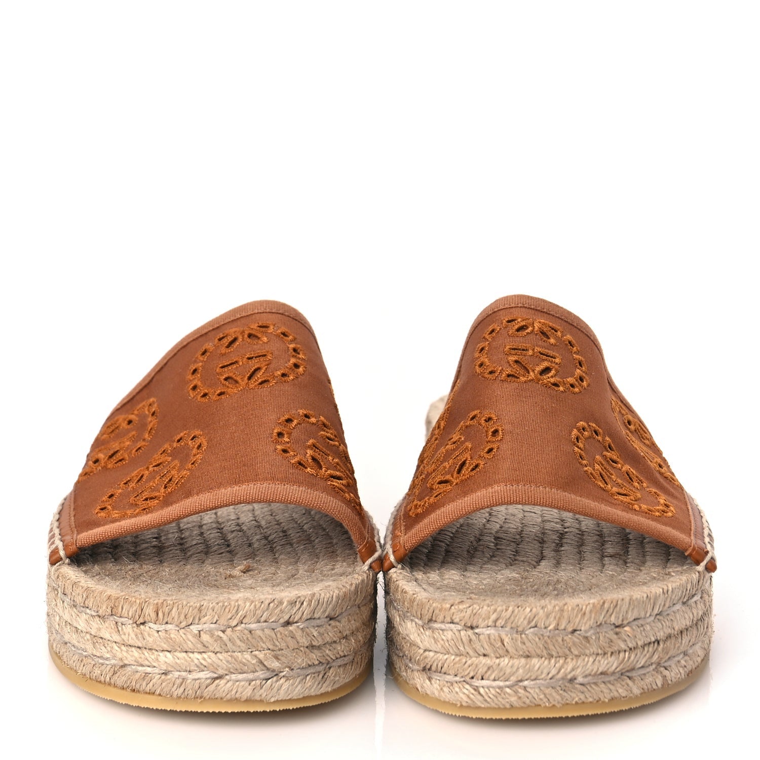Gucci Canvas Interlocking G Damita Espadrille Sandals 38 Blondie Cognac 3 of 9