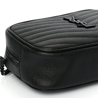 Saint Laurent Grain De Poudre Matelasse Monochrome Monogram Mini Lou Camera Bag Black 7 of 8