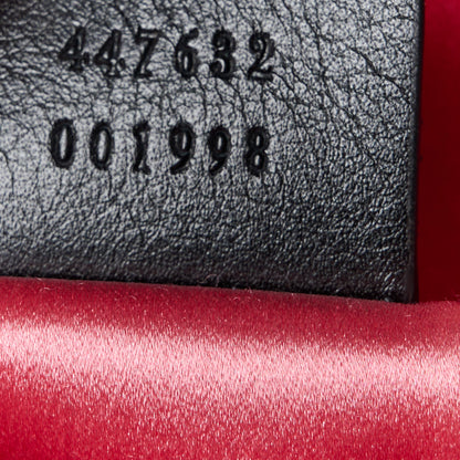 Gucci Calfskin Matelasse Small GG Marmont Chain Shoulder Bag Black White 7 of 11