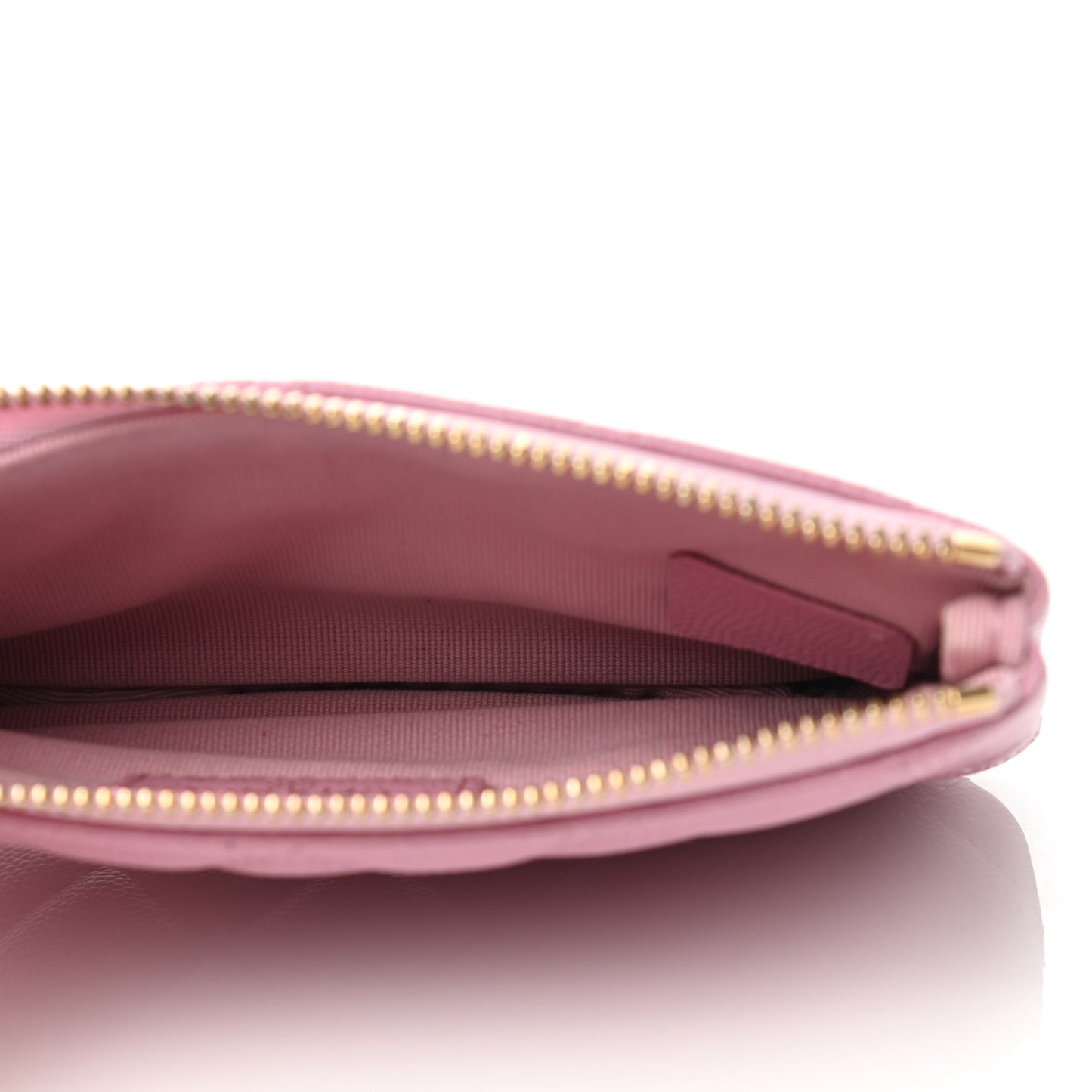 Caviar Quilted Small Cosmetic Case Pink