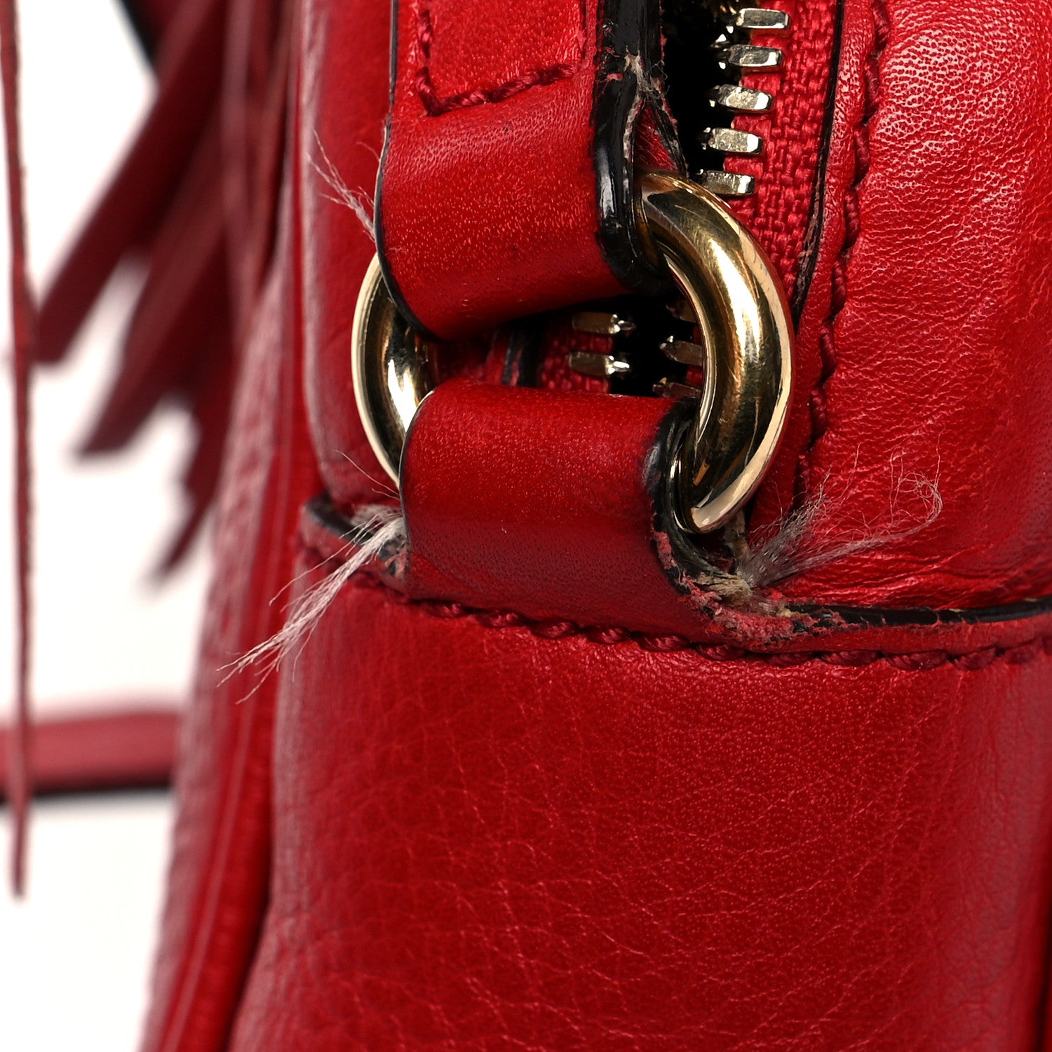 Gucci Pebbled Calfskin Small Soho Disco Bag Tabasco Red 17 of 18