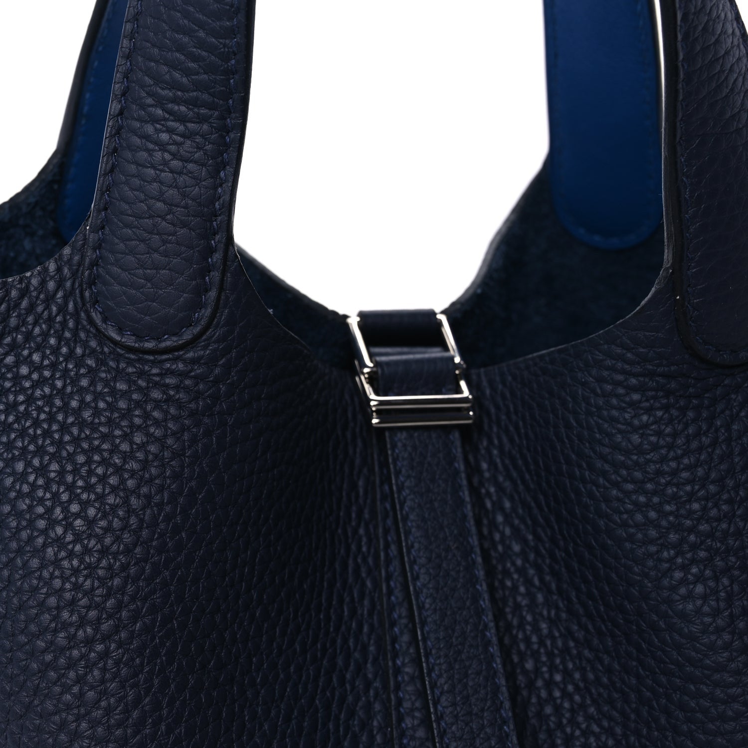 Hermes Taurillon Clemence Swift Eclat Picotin Lock 18 PM Bleu Encre Bleu Zellige 6 of 7